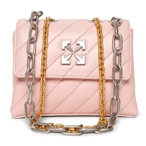 OFF-WHITE  Quilted Leather PINK Jackhammer Shoulder Bag 19‎  NEW